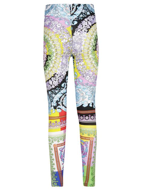 versace flowers print|Versace print leggings.